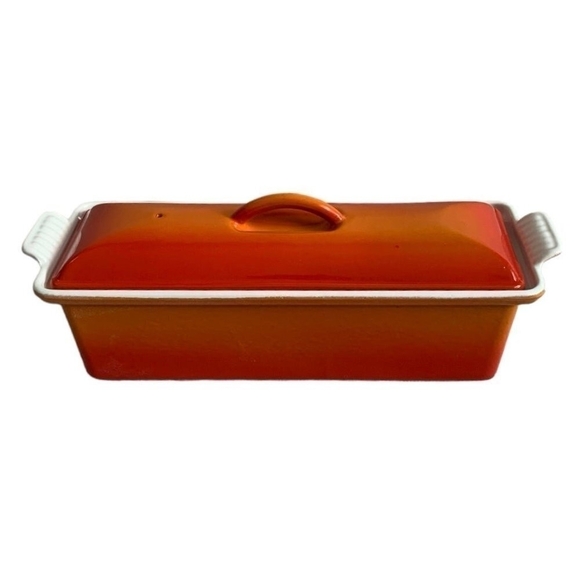 Le Creuset Cast Iron Terrine Casserole Baker Orange 1.5 Qt France Vintage - Picture 2 of 5